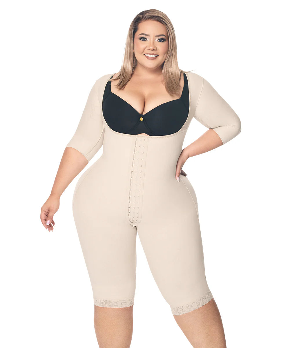 Faja Rodilla Reloj de Arena con Mangas, Gafete central (Ref. O-025 )