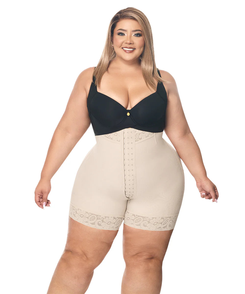 Faja Short Levanta Glúteos de Broches, Reloj de Arena (Ref. O-076)