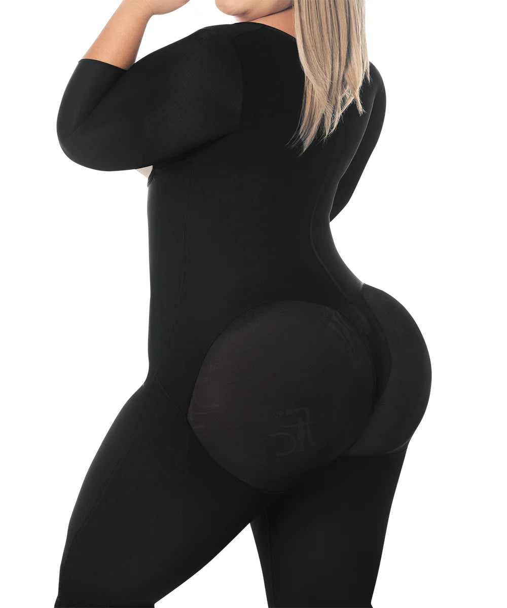 Faja Rodilla, Reloj de Arena, Broche Central, Negra (Ref. O-225)