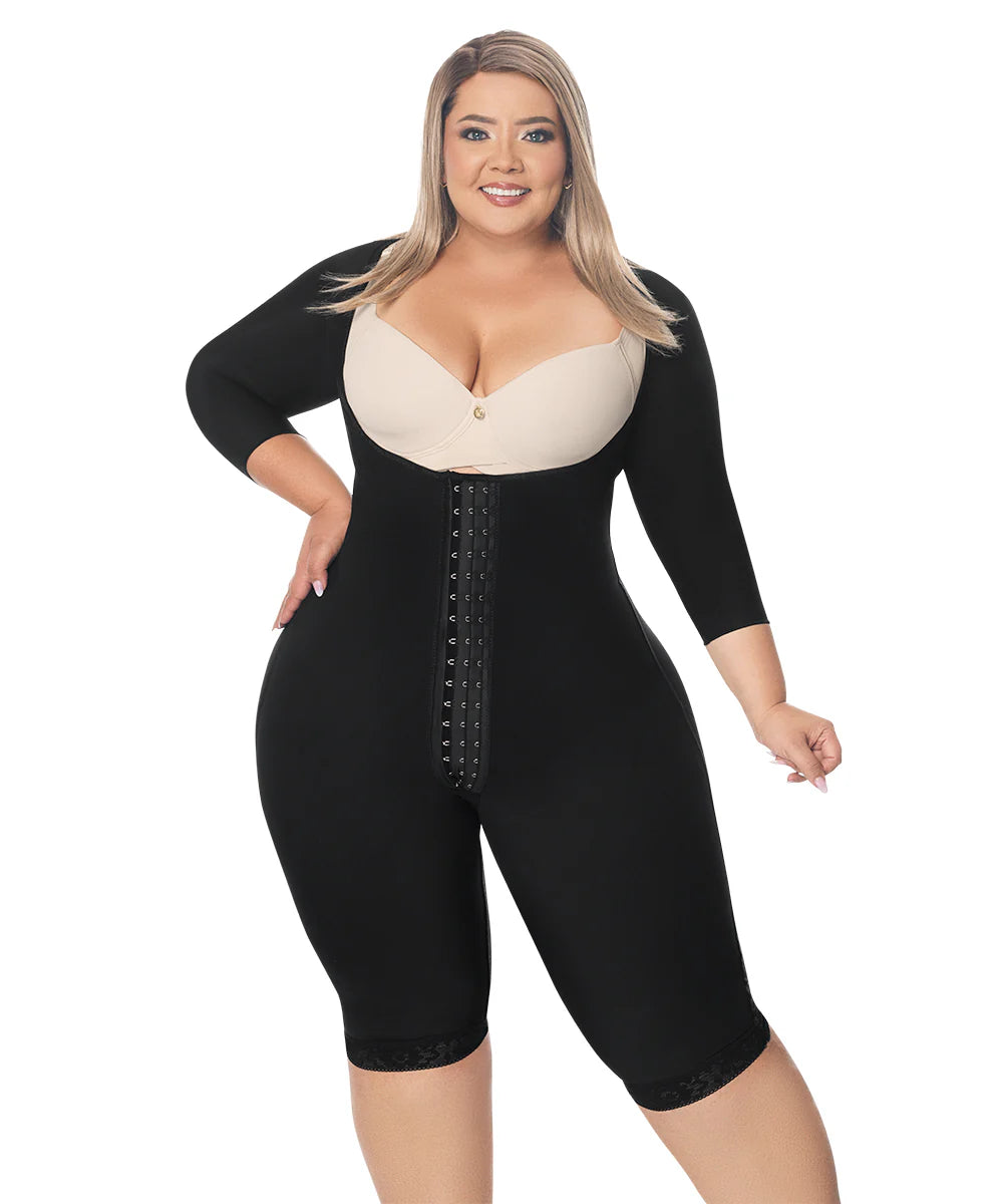 Faja Rodilla, Reloj de Arena, Broche Central, Negra (Ref. O-225)