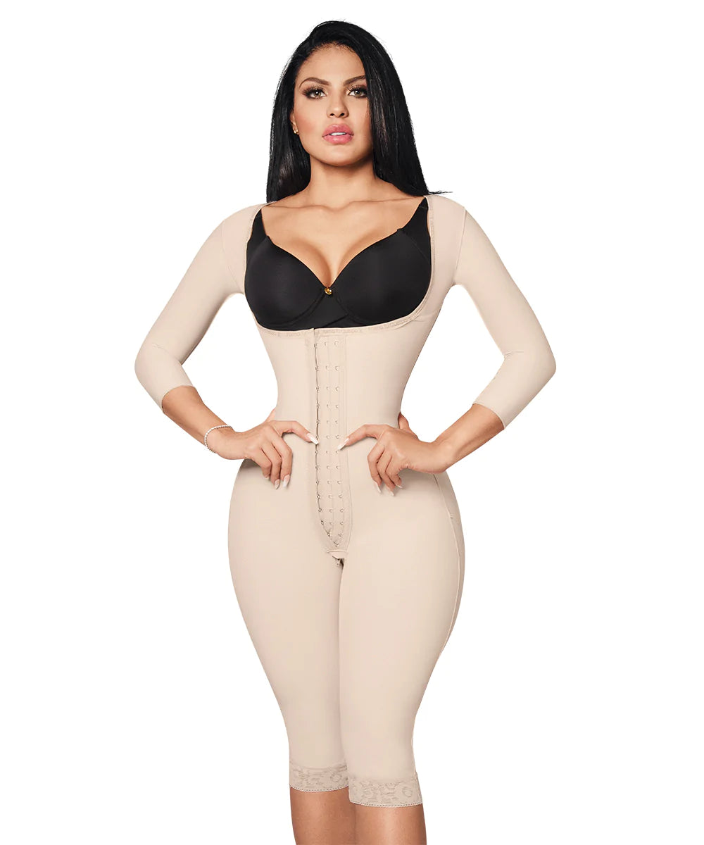 Faja Rodilla Reloj de Arena con Mangas, Gafete central (Ref. O-025 )