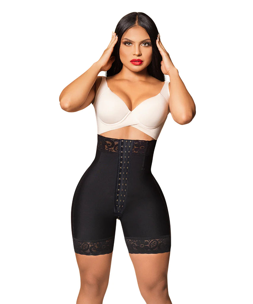 Faja Short Levanta Glúteos de Broches, Reloj de Arena (Ref. O-077)