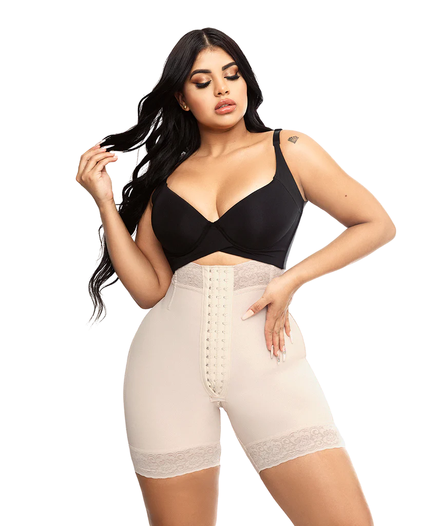 Faja Short Levanta Glúteos de Broches, Reloj de Arena (Ref. O-076)