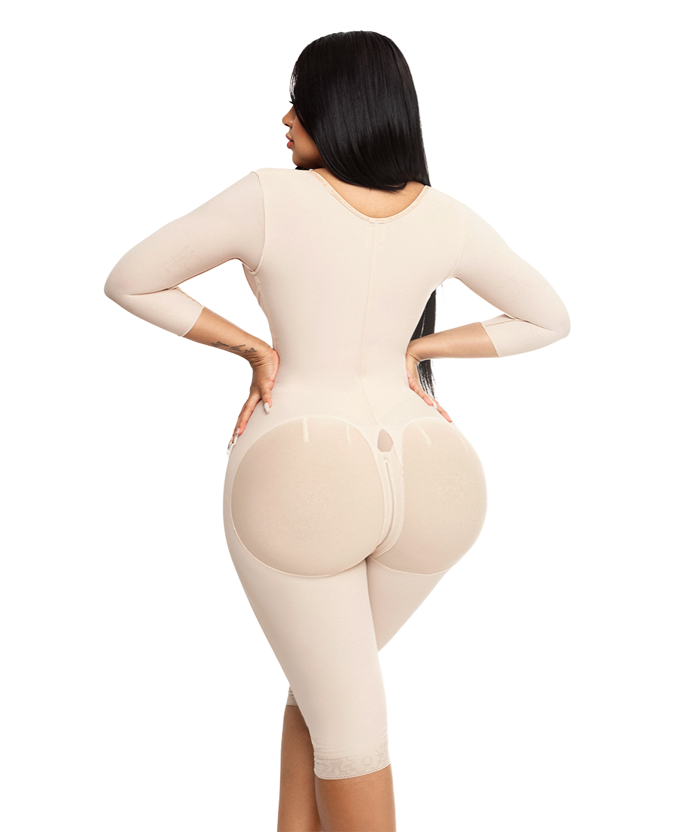Faja Rodilla Reloj de Arena con Mangas, Gafete central (Ref. O-025 )