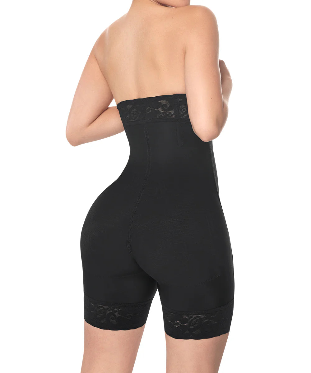 Faja sin costuras, Strapless, Mediana Compresión, Negra (Ref. C-043)