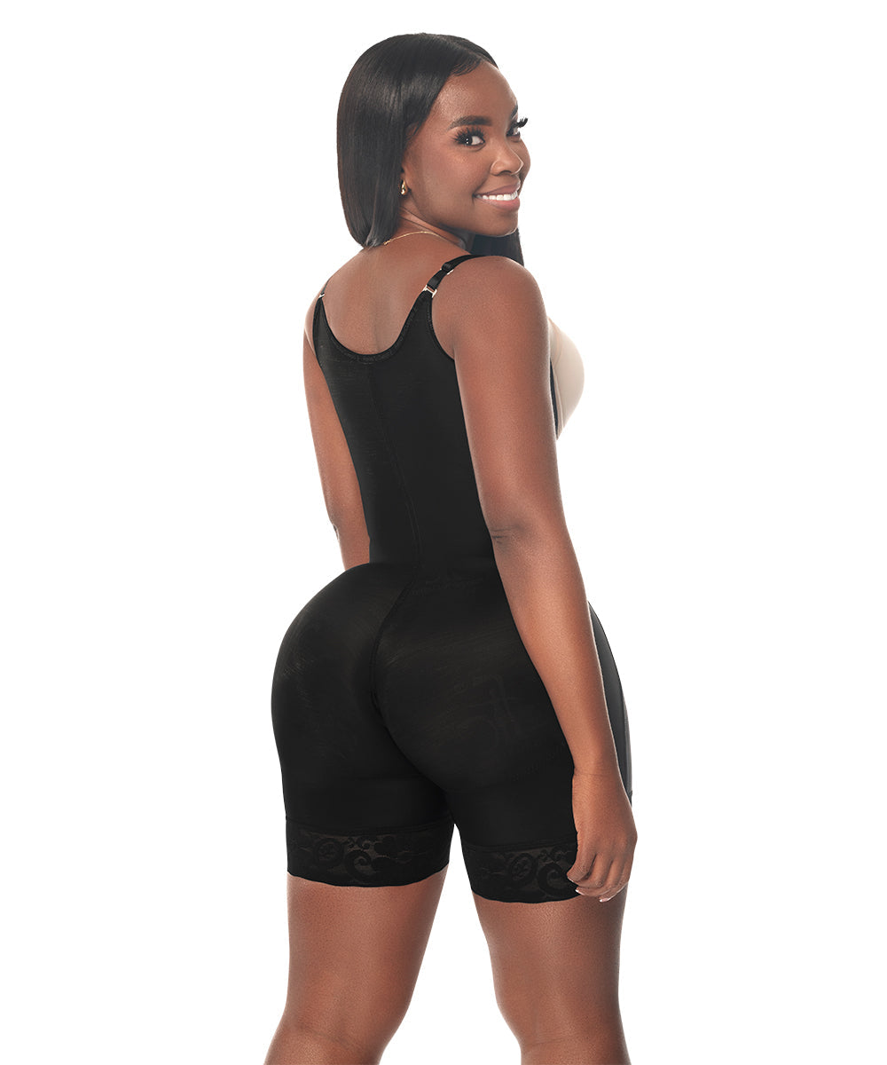 Faja Mediana Compresión, Primera Etapa, con Tirantes, Negra (Ref. C-102)