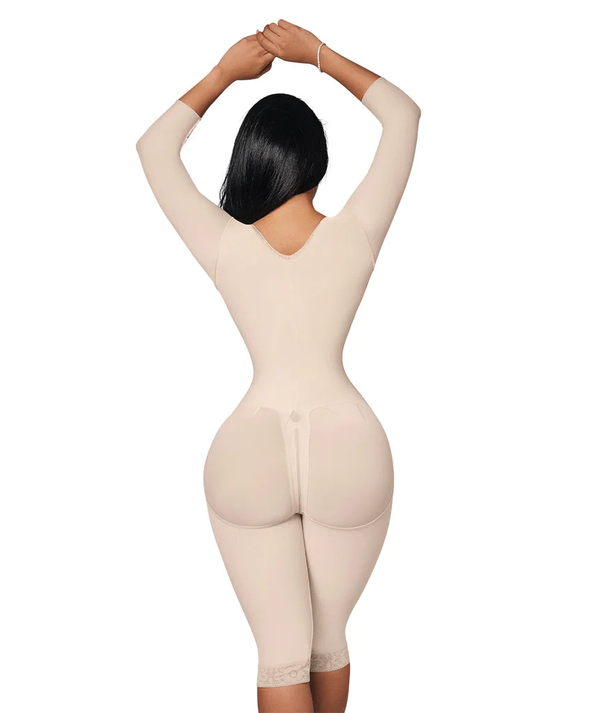 Faja Rodilla Reloj de Arena con Mangas, Gafete central (Ref. O-025 )
