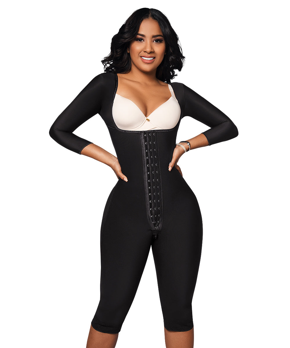 Faja Rodilla, Reloj de Arena, Broche Central, Negra (Ref. O-225)