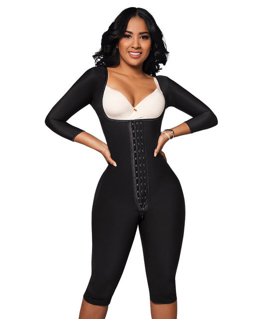 Faja Rodilla, Reloj de Arena, Broche Central, Negra (Ref. O-225)