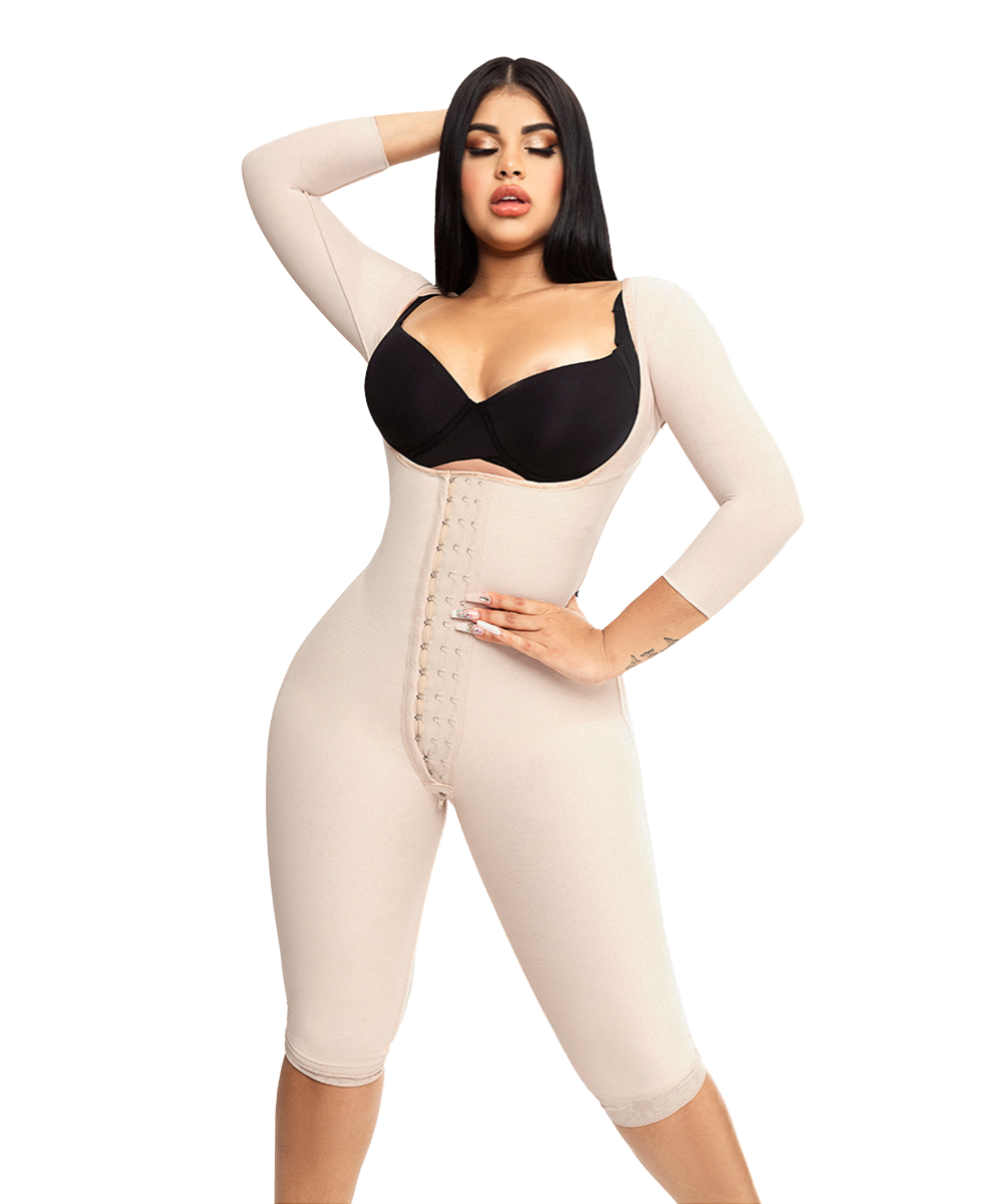 Faja Rodilla Reloj de Arena con Mangas, Gafete central (Ref. O-025 )